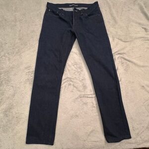 John Varvatos Dark Wash Denim Jeans Button Fly Straight Leg Men's Size 30W